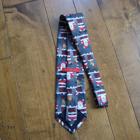Mens Tie Christmas HOHOHO Santa Rudolph Reindeer Teachers - Picture 7 of 10